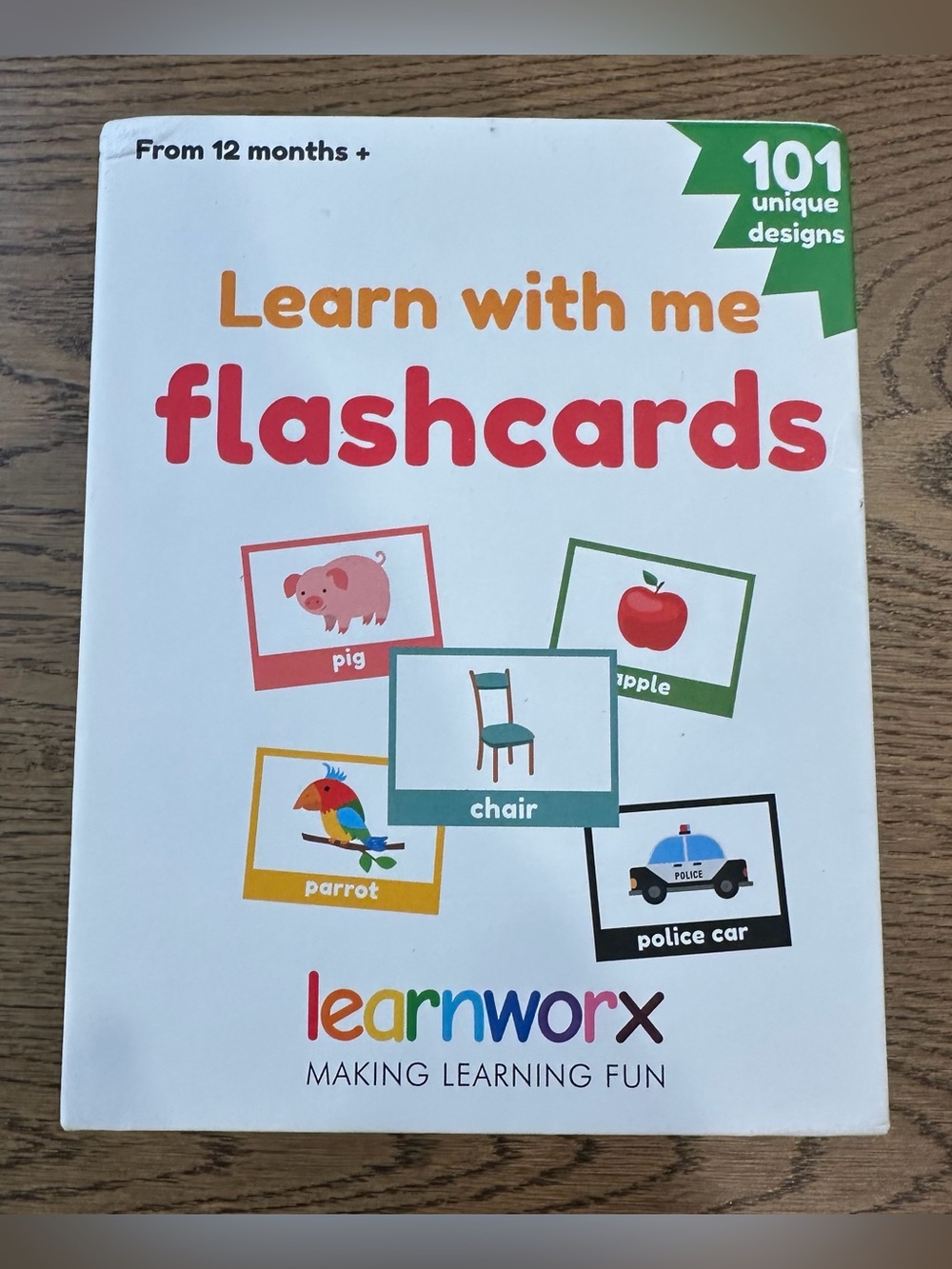 LearnWorx Learn With Me Flashcards 101 Educational Cards Ages 12 Months+